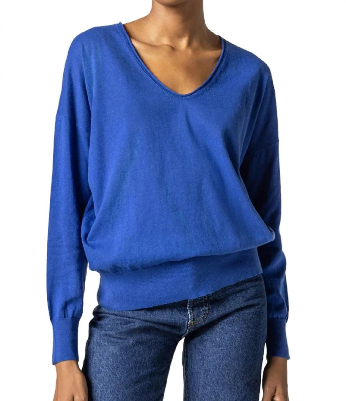 Relaxed Sweater In Cobalt