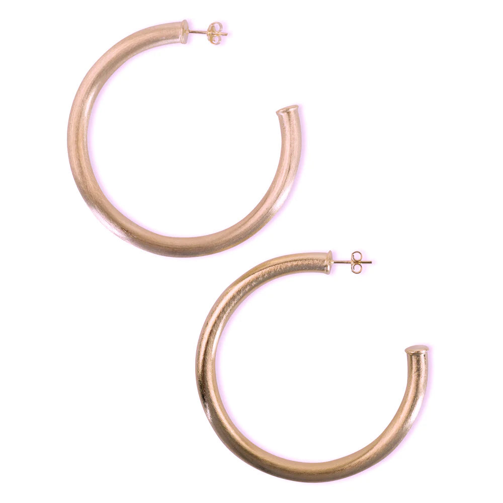 Sheila Fajl Arlene Brushed Rose Gold Hoops