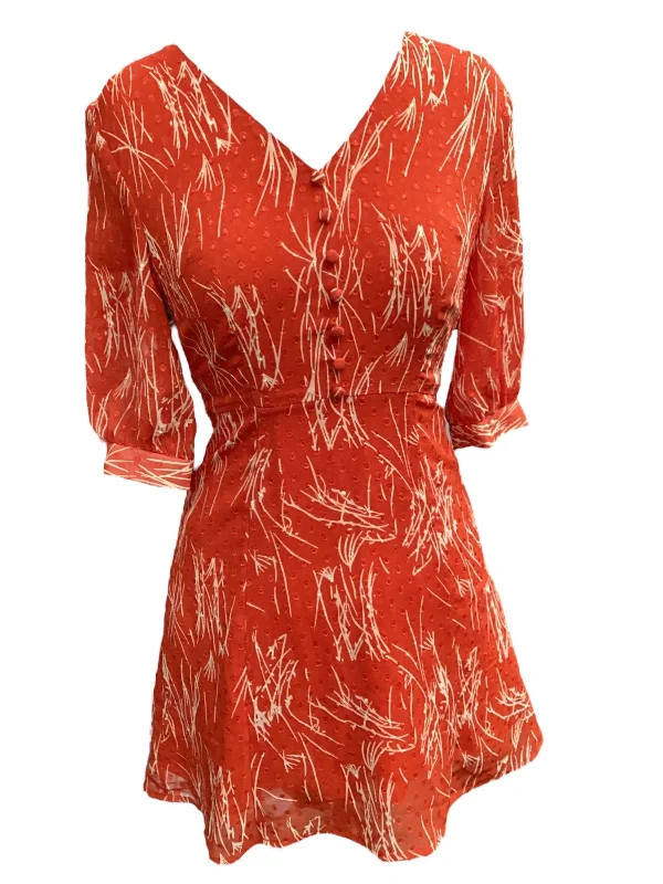 Orange Dress Casual Short Ivy, Size S