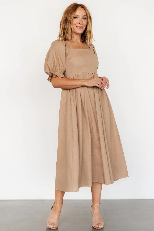 Britton Midi Dress | Tan