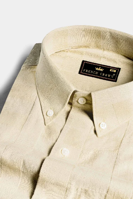 Desert Brown Dobby Textured Premium Giza Cotton Shirt