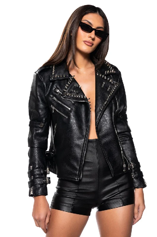 DISTURBIA EMBELLISHED MOTO JACKET